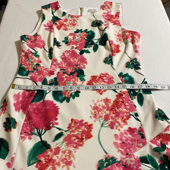 Calvin Klein Floral Ruffled Sleeveless Midi Dress Size 14 - Picture 8 of 11